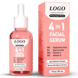 Organic Hyaluronic Acid Niacinamide Vitamin C Vitamin E Facial Serum Private Label 4 in 1 face serum