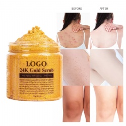 Anti aging exfoliating peeling reduce remove cellulite spider veins acne natrual 24k gold body scrub