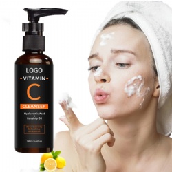 OEM ODM Vitamin C Facial Cleanser Anti Wrinkle Face Wash Deep Cleansing Whitening Vitamin C Face Wash