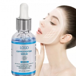 OEM 30ML Repairing Fine Wrinkles Brightening Shrink Pores Soften Skin Anti-aging Serum Blue Copper Peptide Serum Private Label