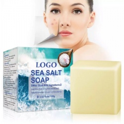 OEM Skin Care 100g Removal Pimple Pore Acne Treatment Sea Salt Handmade Goat Milk Soap For Body And Face