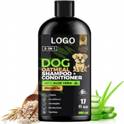 OEM Private label Organic 2 in 1 Anti-frizz pet shampoo & conditioner tear free pet Unisex Adult dog shampoo and coditioner 500ml for dry hair