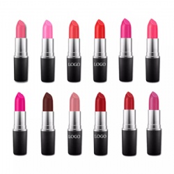 Custom Long Lasting Nude Vegan Pigment Lip Stick Waterproof Batom Private Label Solid Bullet Matte 12 colors Lipstick