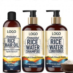 Private Label Natural Organic Hair Loss Treatment Hair Growth Fermented Rice Water Shampoo And Rice Water Conditioner