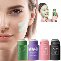 Private Label Deep Cleansing Moisturizing Solid Green Tea Purifiers Pink Face Facial Clay Mud Solid Green Tea Mask Stick