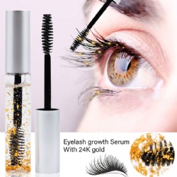 Organic Eye Lash Brow Length Boost Enhancer Private Label 24K Gold Eyebrow Eyelash Growth Serum