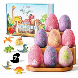 Dinosaur Egg Vegan Private Label Bath Bombs Surprise Bubble Fizzies Custom Logo Organic Kids Gift Set With Toy Inside