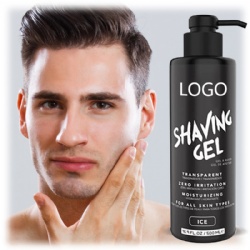 Private Label Organic Natural Shaving Gel Clear Shave Foam Gel OEM Mens Beard Care Cream Moisturizing Hotel Barber Shaving Gel